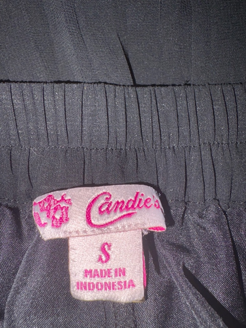 Candie's Black Pleated Chiffon Mini Skirt Size Small - Picture 5 of 6